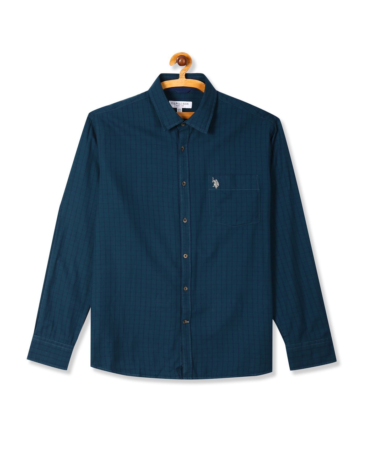 U.S.Polo Assn. Men Casual Wear Dark Green Shirt